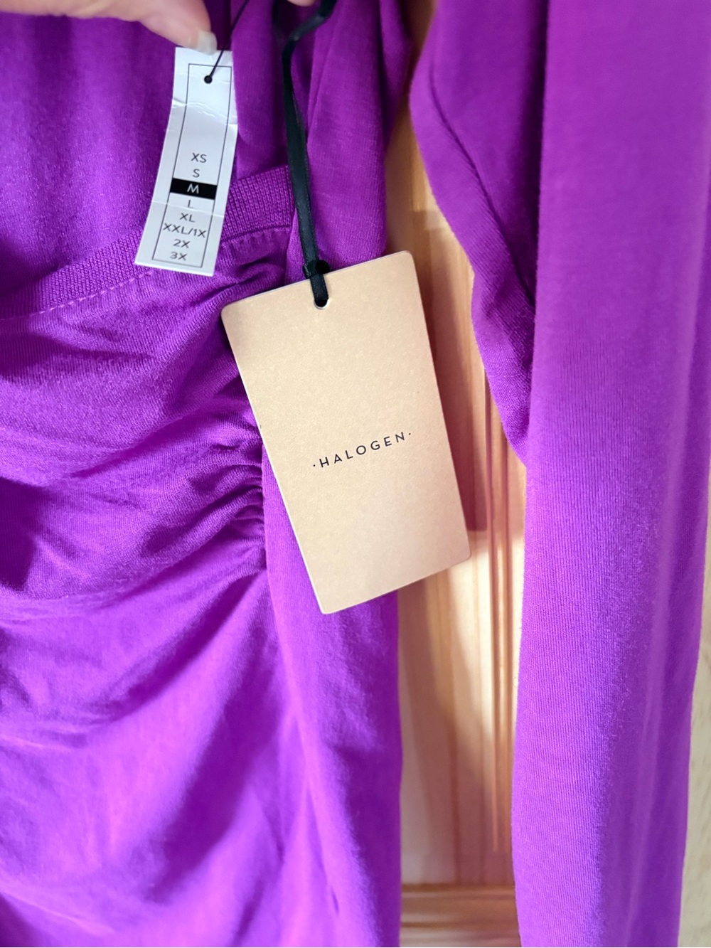 Halogen Purple Surplice Long-Sleeve Top - Picture 4 of 5